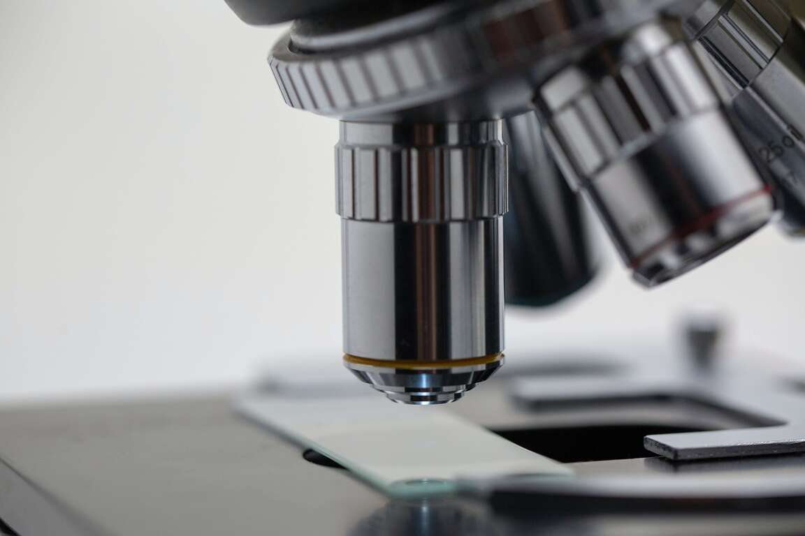 upclose image of a microscope lens
