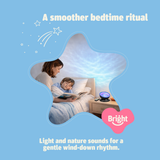 Sensory Sea Lamp by Bright Autism – mother reading with child at bedtime, ocean light glow