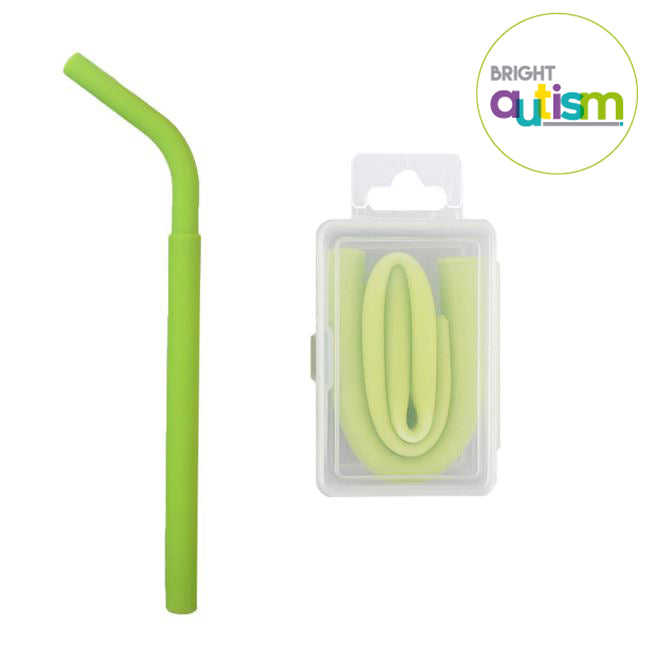 OAVQHLG3B Reusable Silicone Straws Biting Straw for Toddlers & Kids,BPA  Free,Flexible Short Drinking Straws with Storage Box 